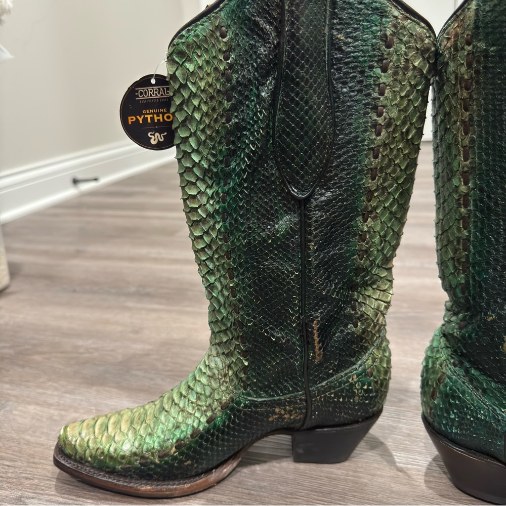 Corral Boots Python Snip Toe Woven Western Cowboy Boots A3661 - Picture 6 of 14